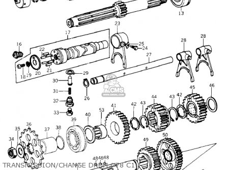 TRANSMISSION/CHANGE DRUM ('78 C1 - KZ1000C4 POLICE 1000 1981 USA CANADA