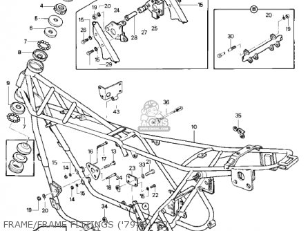 FRAME/FRAME FITTINGS ('79-'81 C2 - KZ1000C4 POLICE 1000 1981 USA CANADA