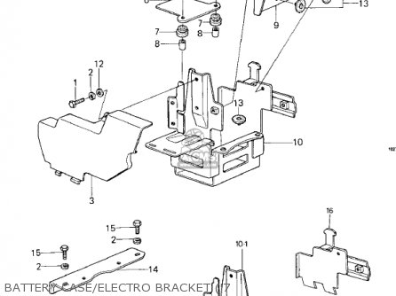 BATTERY CASE/ELECTRO BRACKET ('7 - KZ1000C4 POLICE 1000 1981 USA CANADA