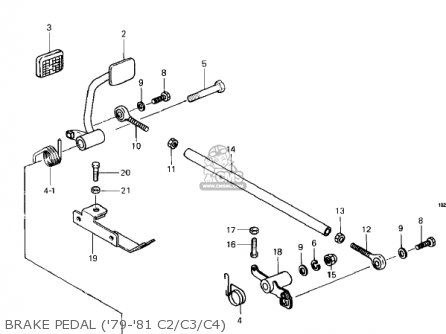 BRAKE PEDAL ('79-'81 C2/C3/C4) - KZ1000C4 POLICE 1000 1981 USA CANADA