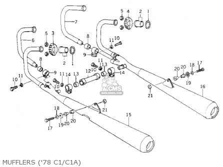 MUFFLERS ('78 C1/C1A) - KZ1000C4 POLICE 1000 1981 USA CANADA