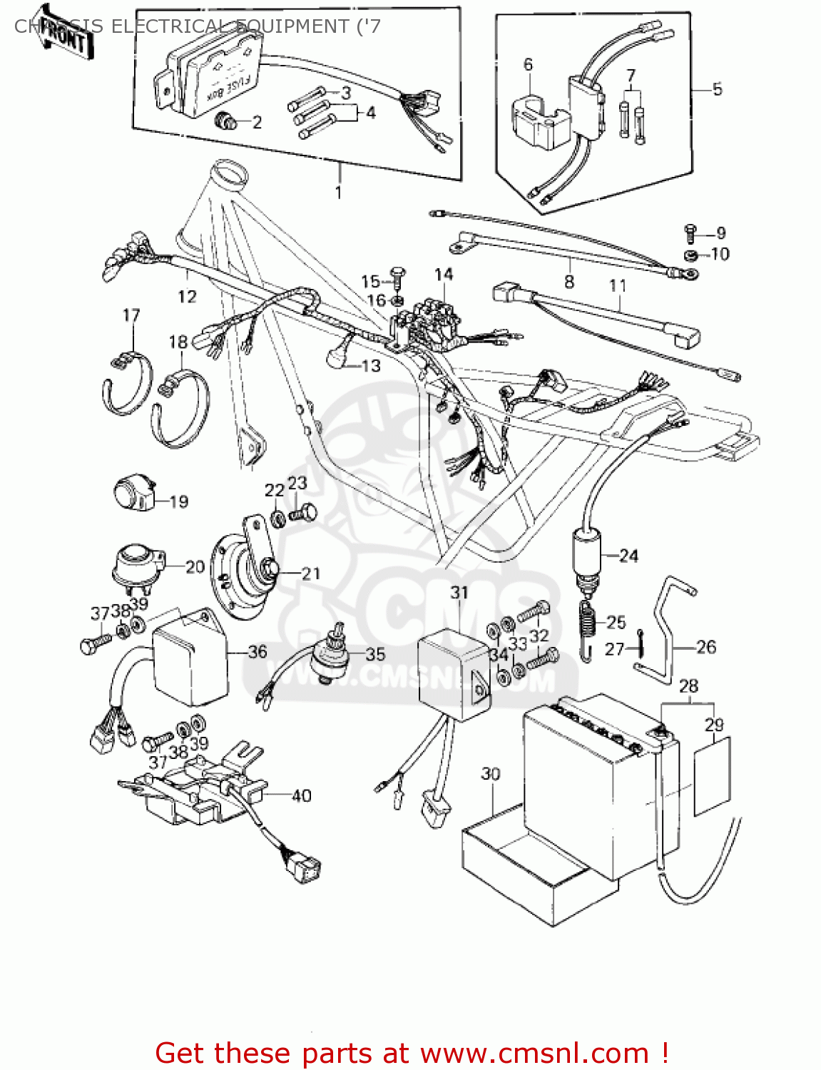 Kawasaki KZ1000D1 Z1R 1978 CANADA CHASSIS ELECTRICAL EQUIPMENT ('7 buy original CHASSIS