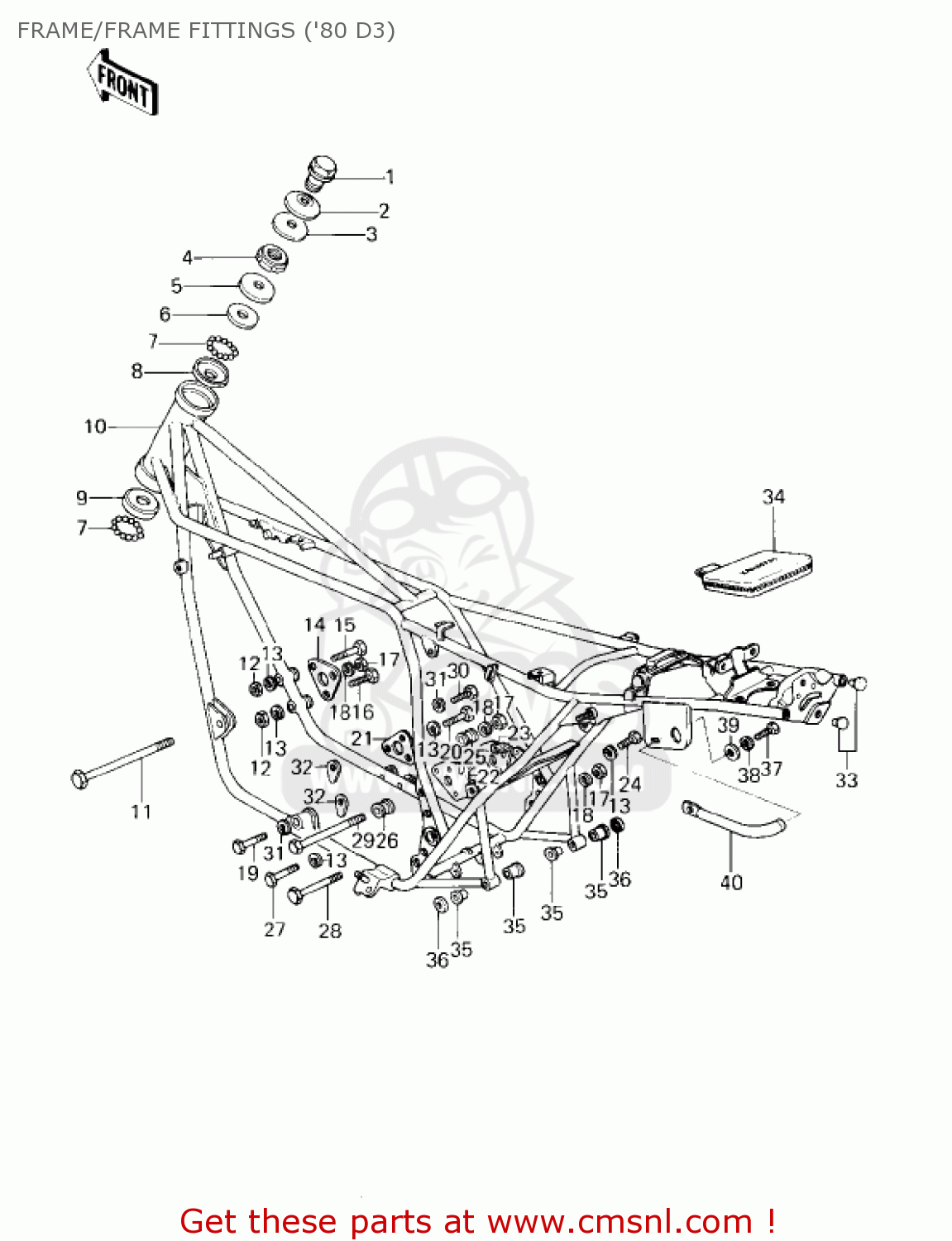 FRAME/FRAME FITTINGS ('80 D3) KZ1000D1 Z1R 1978 CANADA
