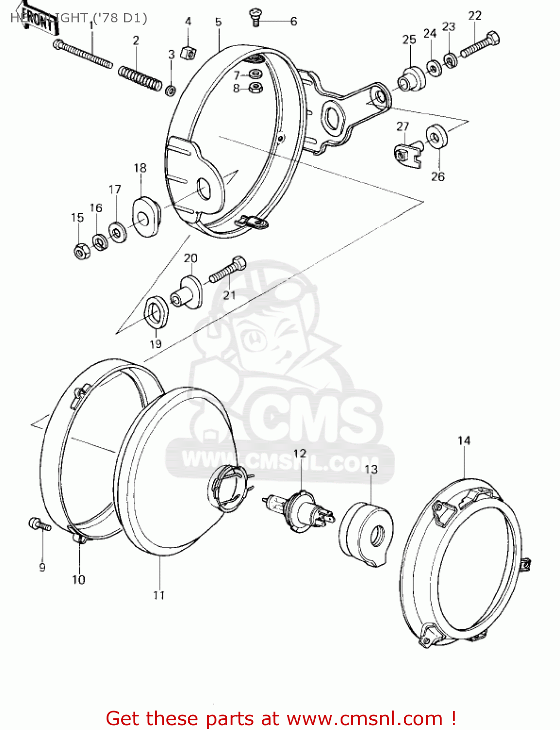 HEADLIGHT ('78 D1) KZ1000D1 Z1R 1978 CANADA
