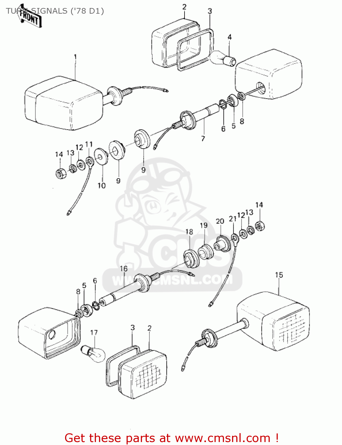 TURN SIGNALS ('78 D1) KZ1000D1 Z1R 1978 CANADA