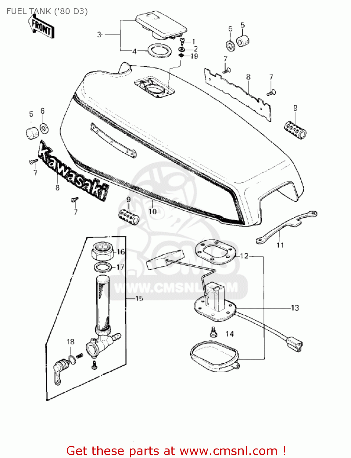 FUEL TANK ('80 D3) KZ1000D1 Z1R 1978 CANADA