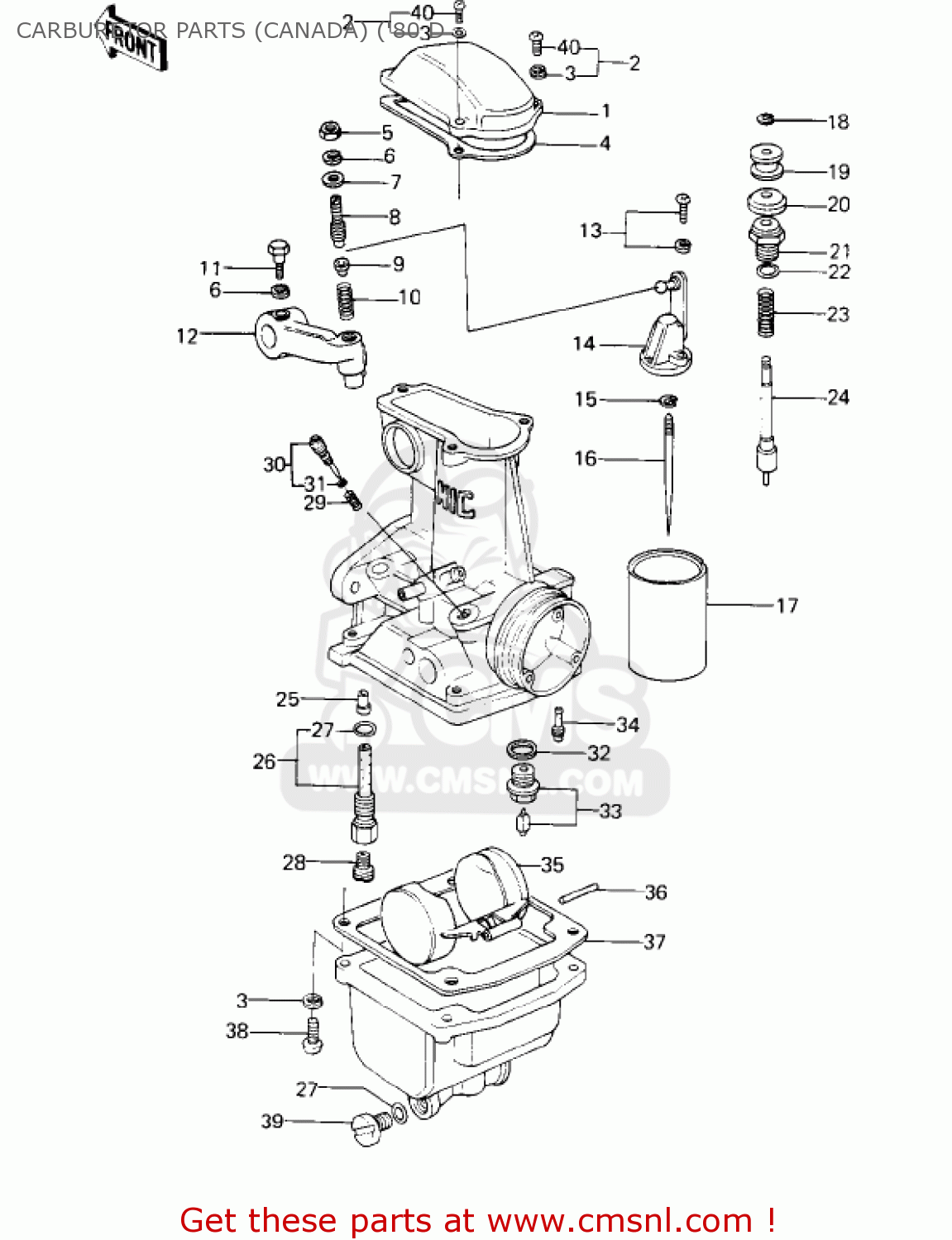 CARBURETOR PARTS (CANADA) ('80 D KZ1000D1 Z1R 1978 CANADA