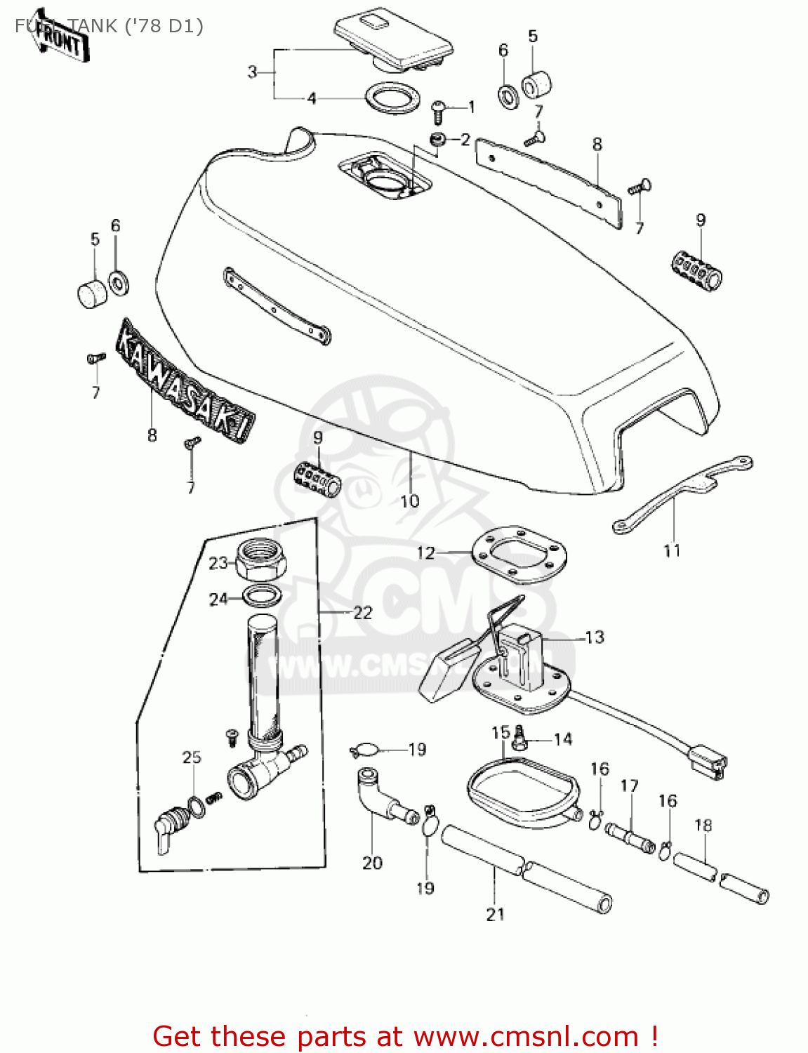 FUEL TANK ('78 D1) KZ1000D1 Z1R 1978 CANADA