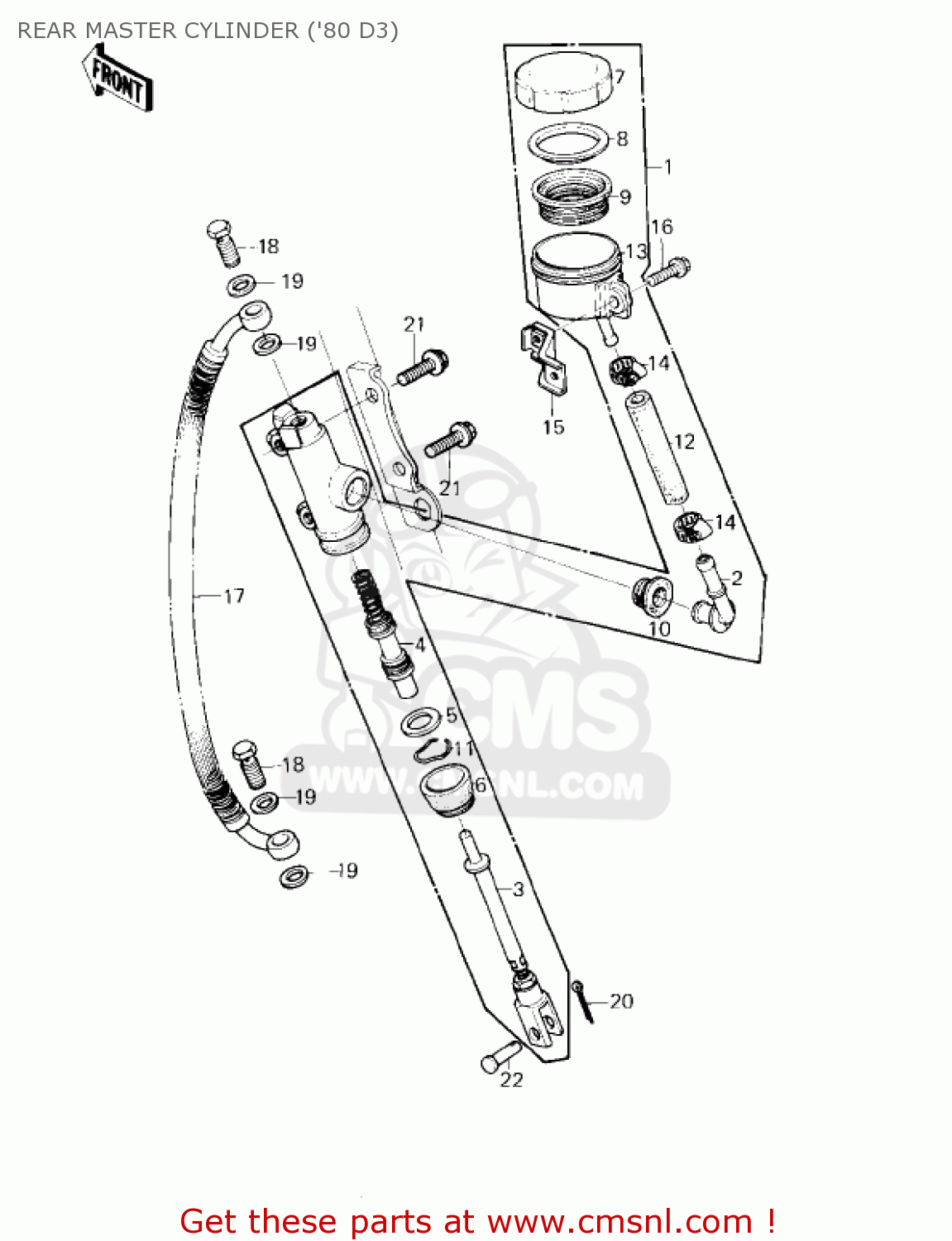REAR MASTER CYLINDER ('80 D3) KZ1000D1 Z1R 1978 CANADA