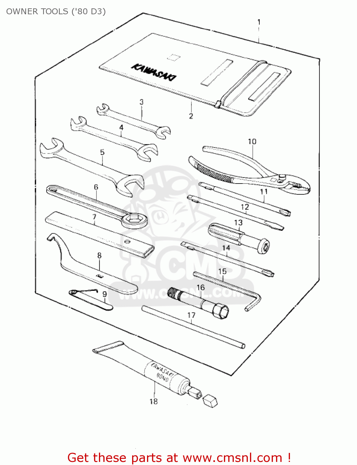 OWNER TOOLS ('80 D3) KZ1000D1 Z1R 1978 CANADA