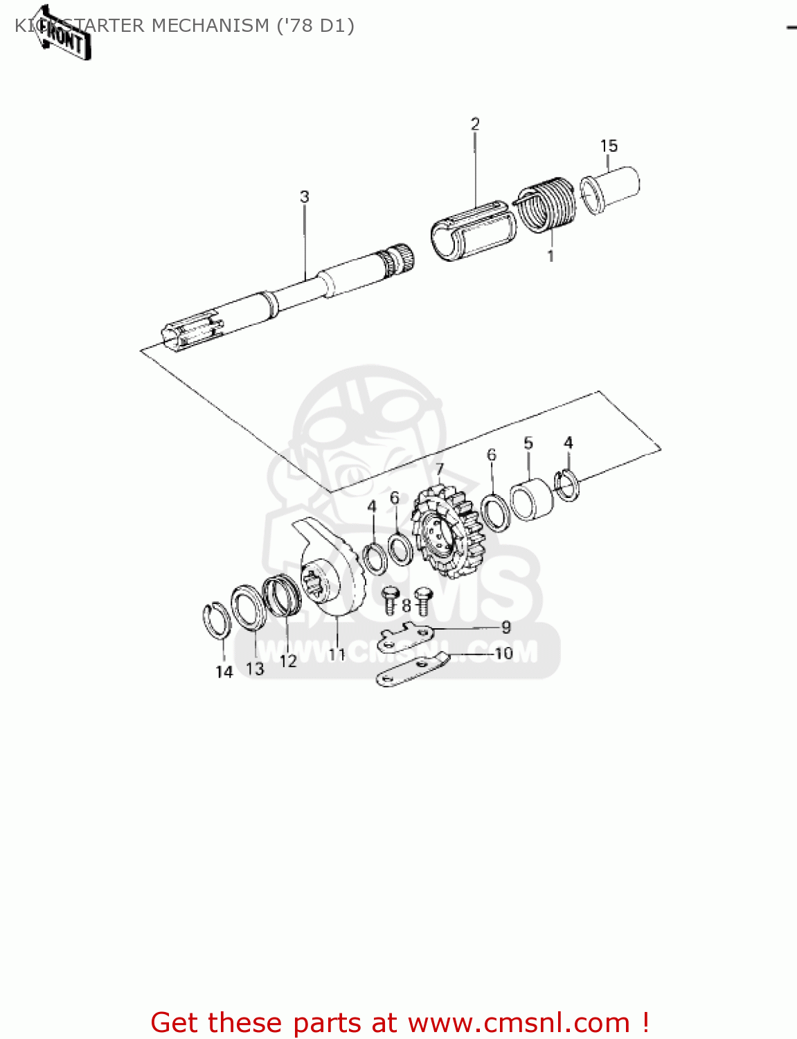 KICKSTARTER MECHANISM ('78 D1) KZ1000D1 Z1R 1978 CANADA