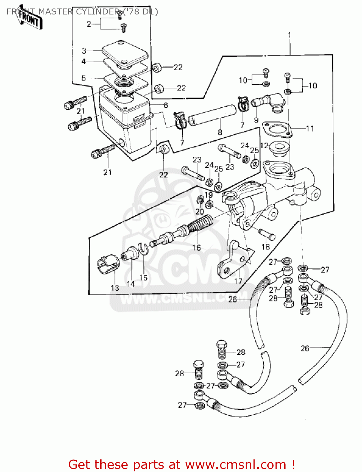 FRONT MASTER CYLINDER ('78 D1) KZ1000D1 Z1R 1978 CANADA