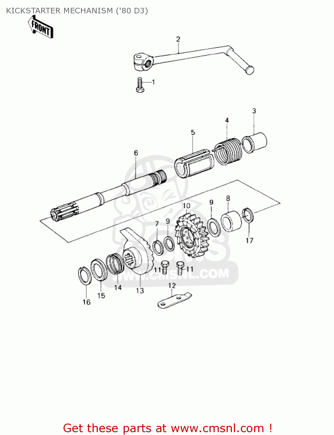 KICKSTARTER MECHANISM ('80 D3) KZ1000D1 Z1R 1978 CANADA