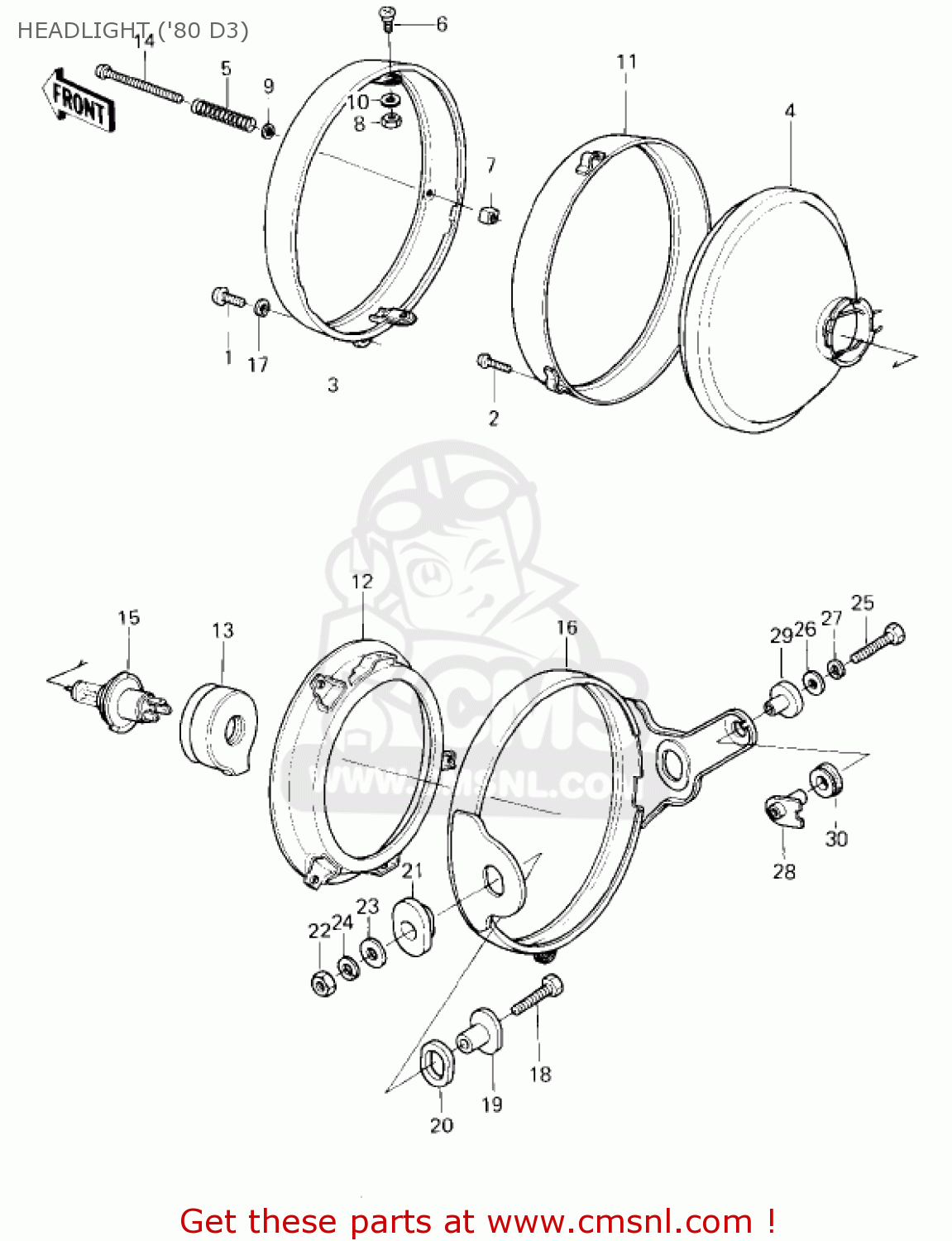 HEADLIGHT ('80 D3) KZ1000D1 Z1R 1978 CANADA