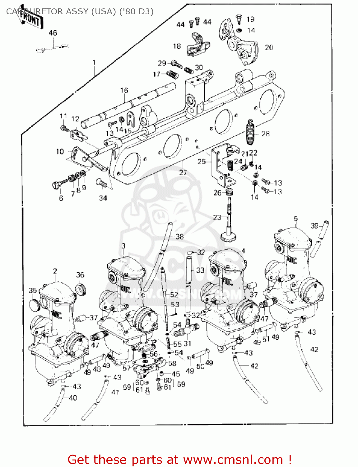 CARBURETOR ASSY (USA) ('80 D3) KZ1000D1 Z1R 1978 CANADA