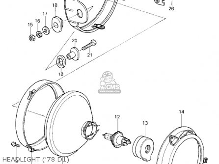 HEADLIGHT ('78 D1) - KZ1000D1 Z1R 1978 CANADA