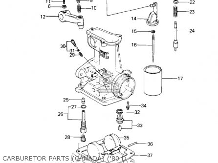 CARBURETOR PARTS (CANADA) ('80 D - KZ1000D1 Z1R 1978 CANADA
