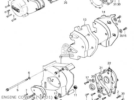 ENGINE COVERS ('78 D1) - KZ1000D1 Z1R 1978 CANADA