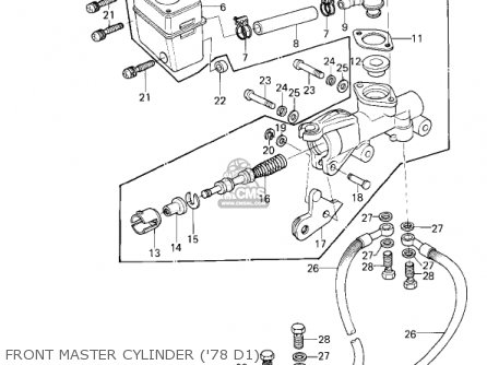 FRONT MASTER CYLINDER ('78 D1) - KZ1000D1 Z1R 1978 CANADA