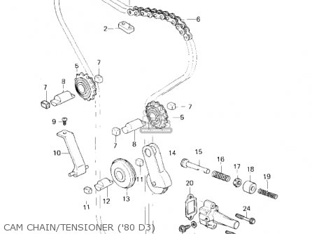 CAM CHAIN/TENSIONER ('80 D3) - KZ1000D1 Z1R 1978 CANADA