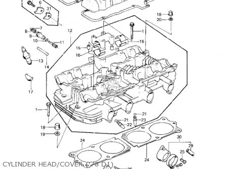 CYLINDER HEAD/COVER ('78 D1) - KZ1000D1 Z1R 1978 CANADA