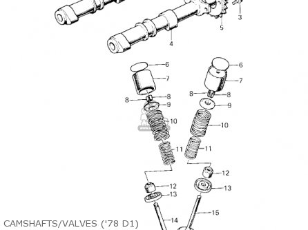 CAMSHAFTS/VALVES ('78 D1) - KZ1000D1 Z1R 1978 CANADA