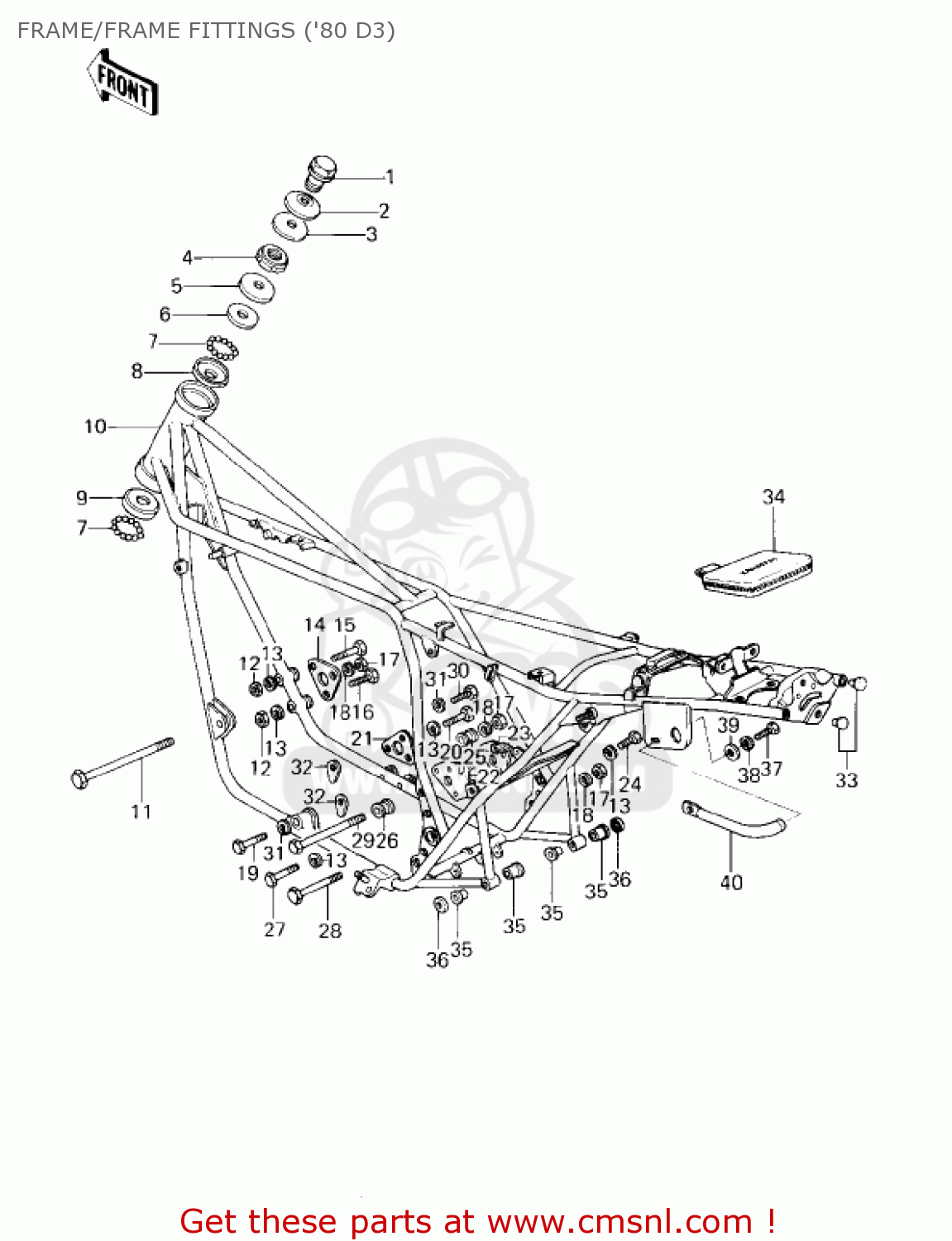 FRAME/FRAME FITTINGS ('80 D3) KZ1000D3 Z1R 1980 CANADA