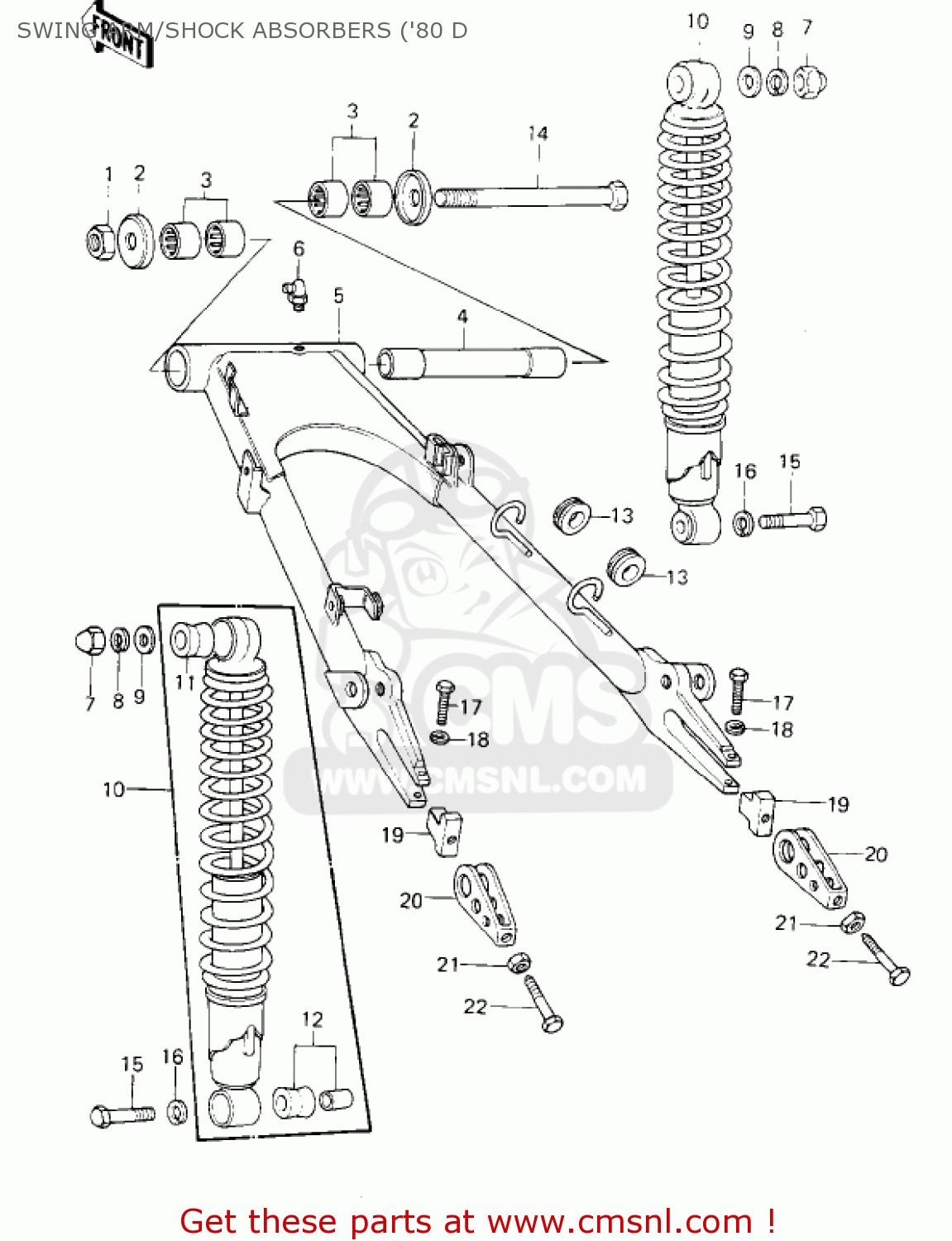 SWING ARM/SHOCK ABSORBERS ('80 D KZ1000D3 Z1R 1980 CANADA