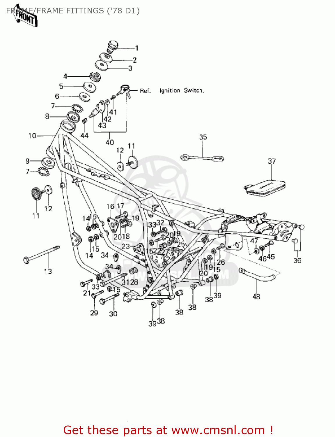 FRAME/FRAME FITTINGS ('78 D1) KZ1000D3 Z1R 1980 CANADA