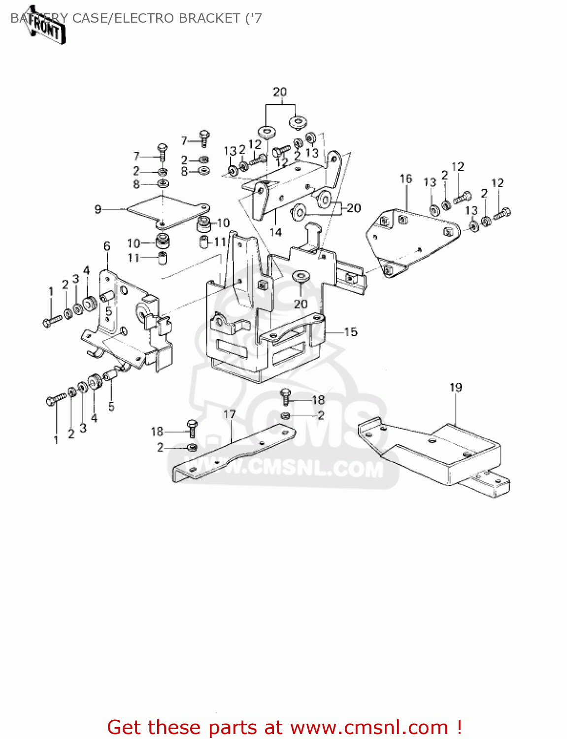 BATTERY CASE/ELECTRO BRACKET ('7 KZ1000D3 Z1R 1980 CANADA