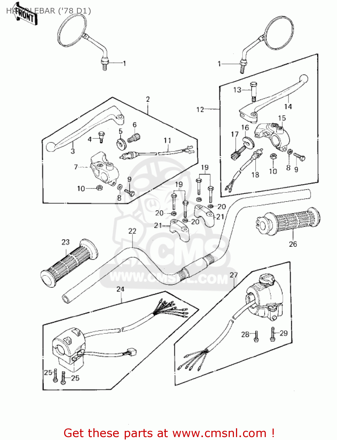 HANDLEBAR ('78 D1) KZ1000D3 Z1R 1980 CANADA