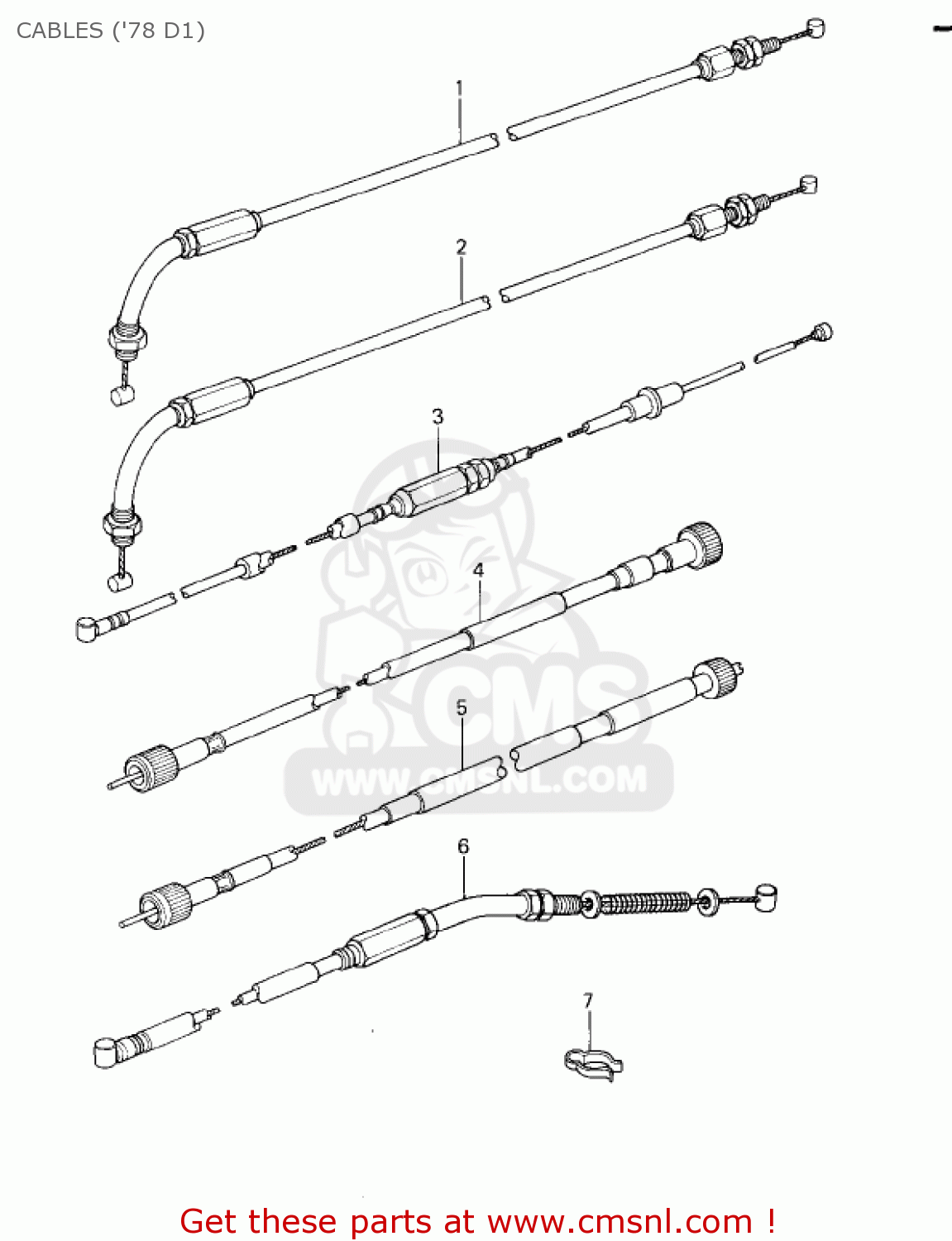 CABLES ('78 D1) KZ1000D3 Z1R 1980 CANADA