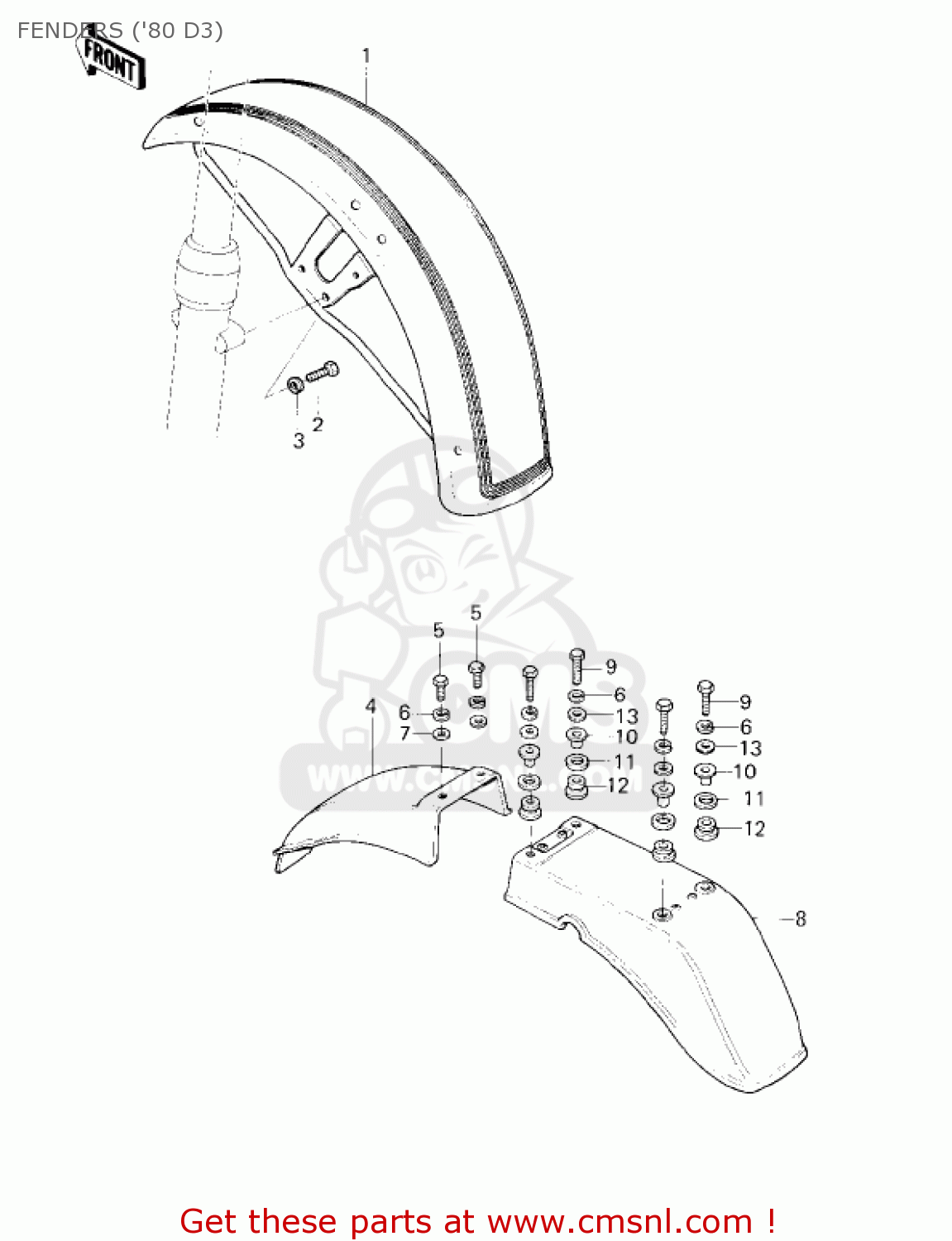FENDERS ('80 D3) KZ1000D3 Z1R 1980 CANADA