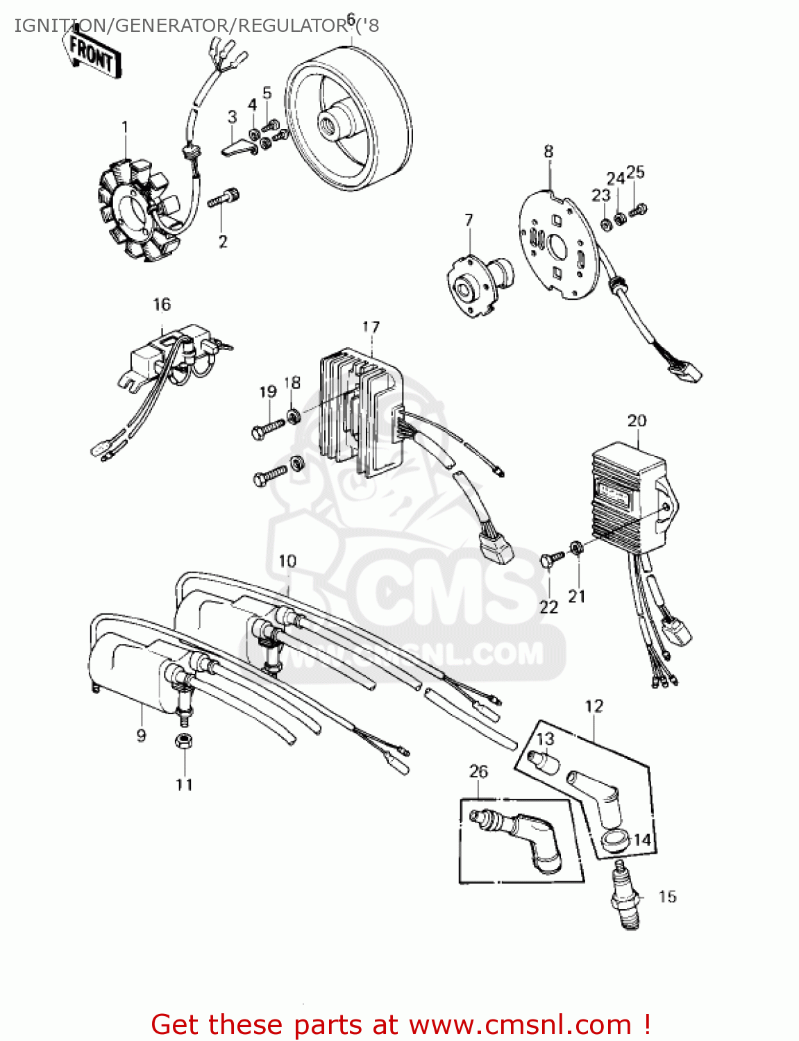 IGNITION/GENERATOR/REGULATOR ('8 KZ1000D3 Z1R 1980 CANADA