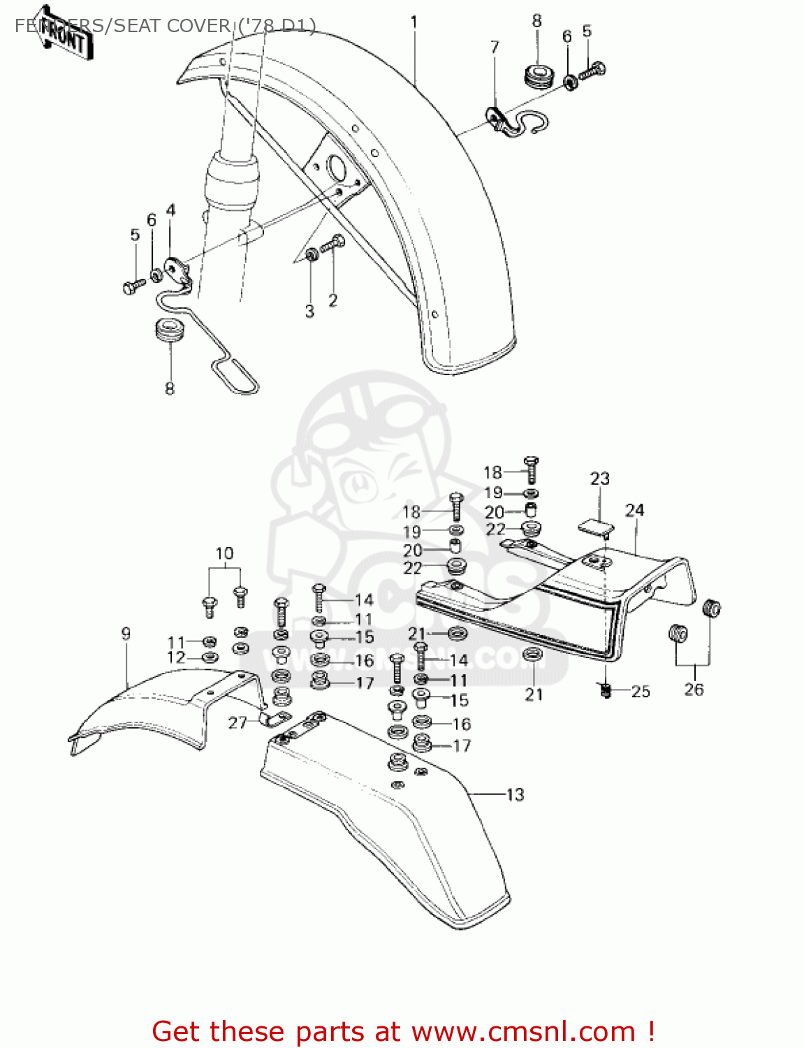 FENDERS/SEAT COVER ('78 D1) KZ1000D3 Z1R 1980 CANADA