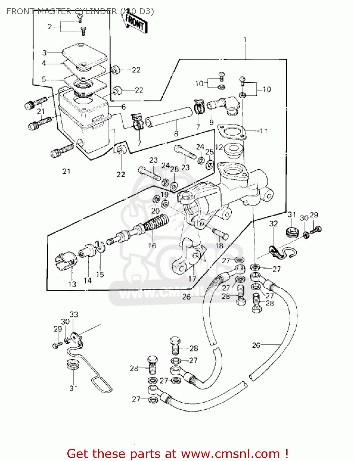 FRONT MASTER CYLINDER ('80 D3) KZ1000D3 Z1R 1980 CANADA