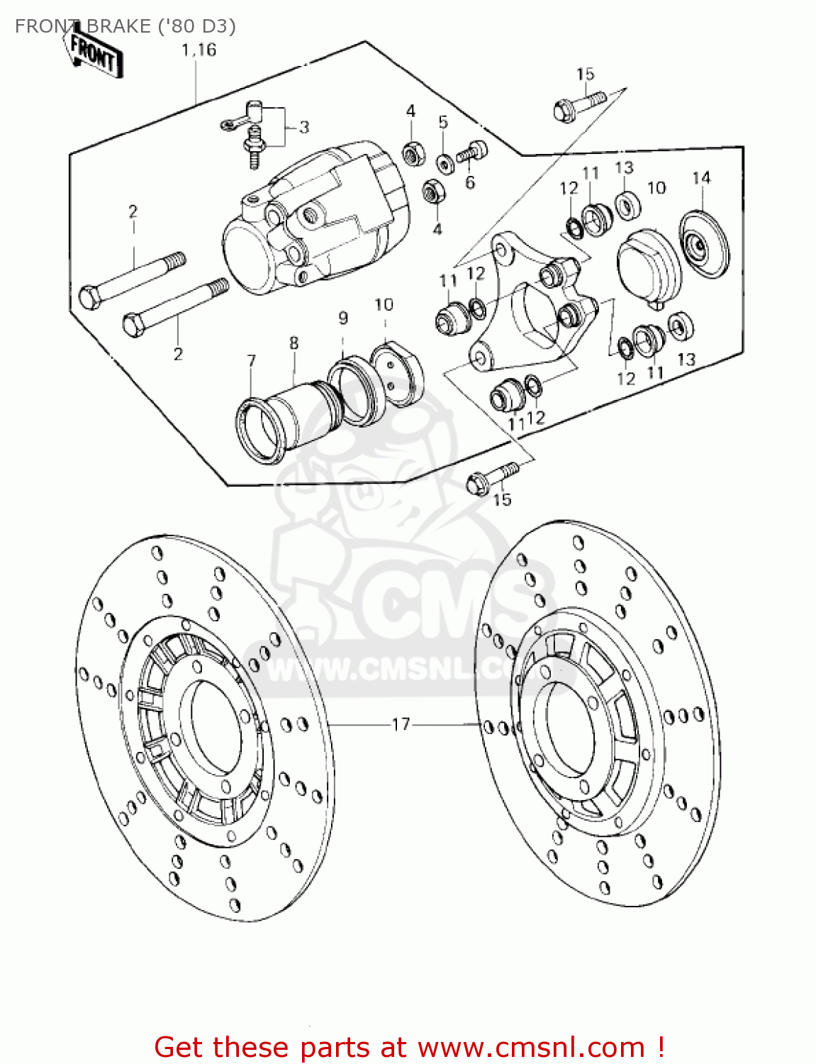 FRONT BRAKE ('80 D3) KZ1000D3 Z1R 1980 CANADA
