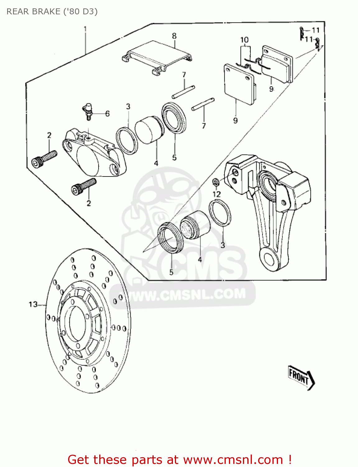 REAR BRAKE ('80 D3) KZ1000D3 Z1R 1980 CANADA