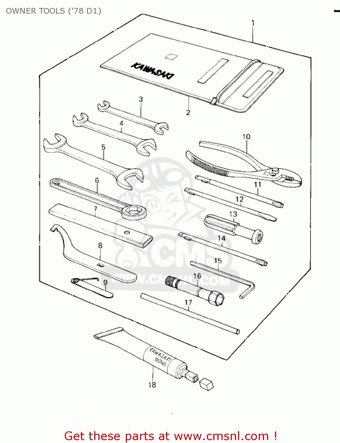 OWNER TOOLS ('78 D1) KZ1000D3 Z1R 1980 CANADA