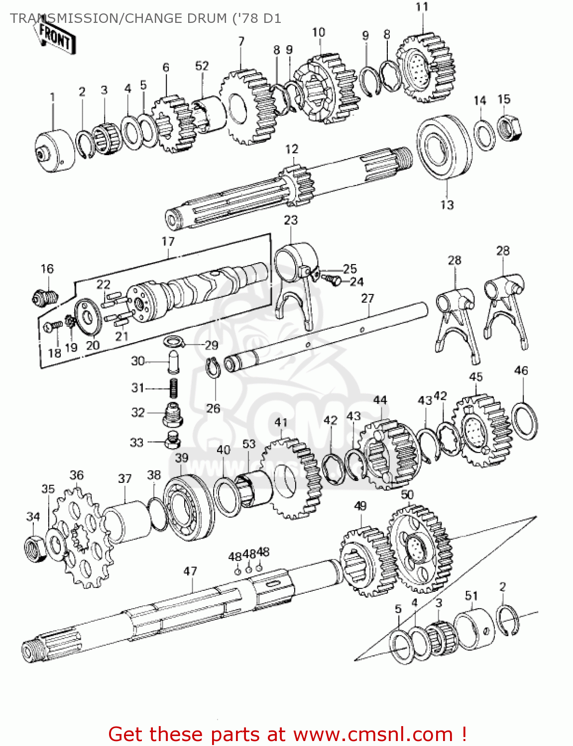 TRANSMISSION/CHANGE DRUM ('78 D1 KZ1000D3 Z1R 1980 CANADA