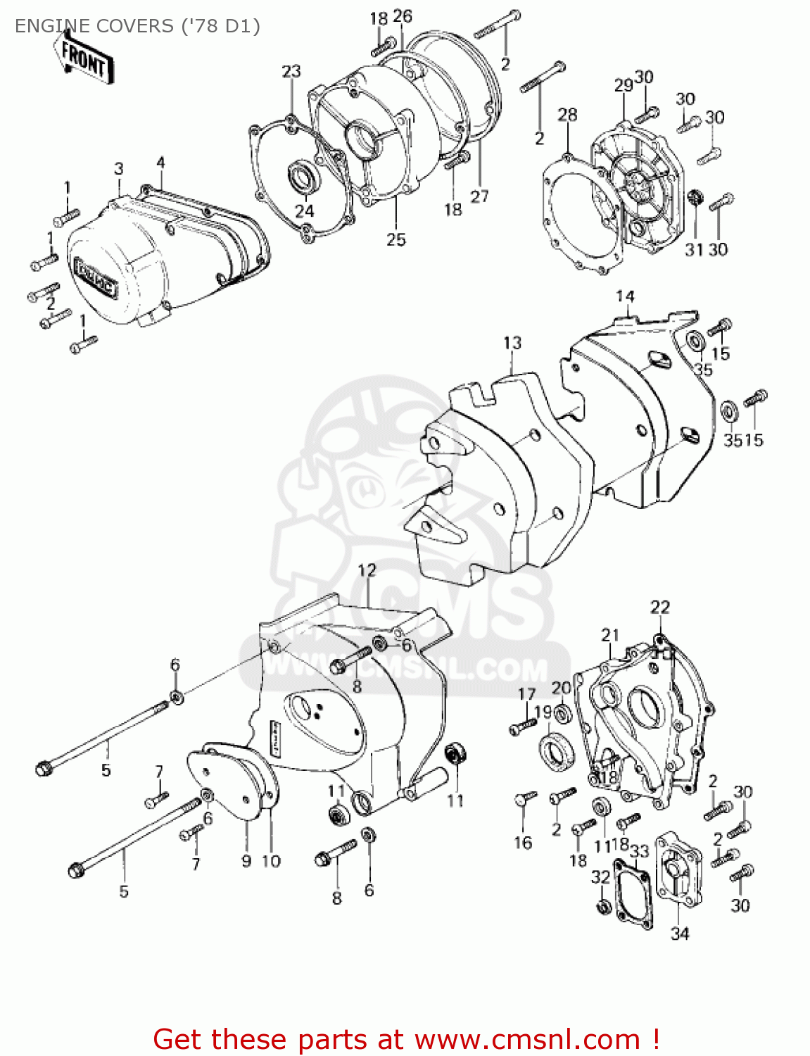 ENGINE COVERS ('78 D1) KZ1000D3 Z1R 1980 CANADA