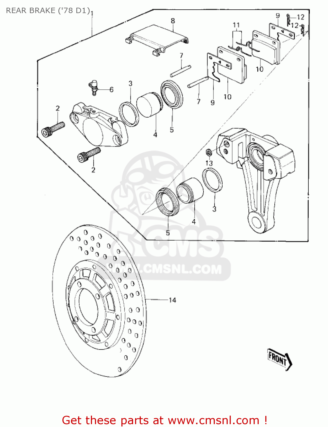 REAR BRAKE ('78 D1) KZ1000D3 Z1R 1980 CANADA