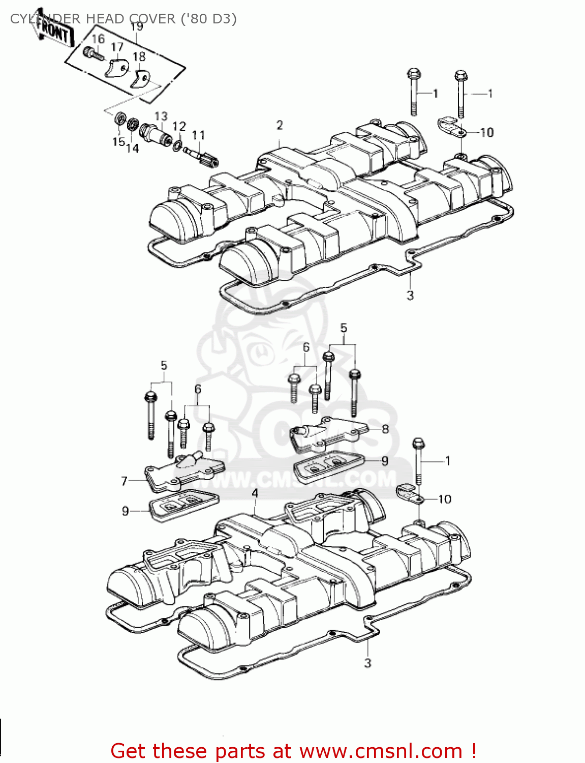 CYLINDER HEAD COVER ('80 D3) KZ1000D3 Z1R 1980 CANADA