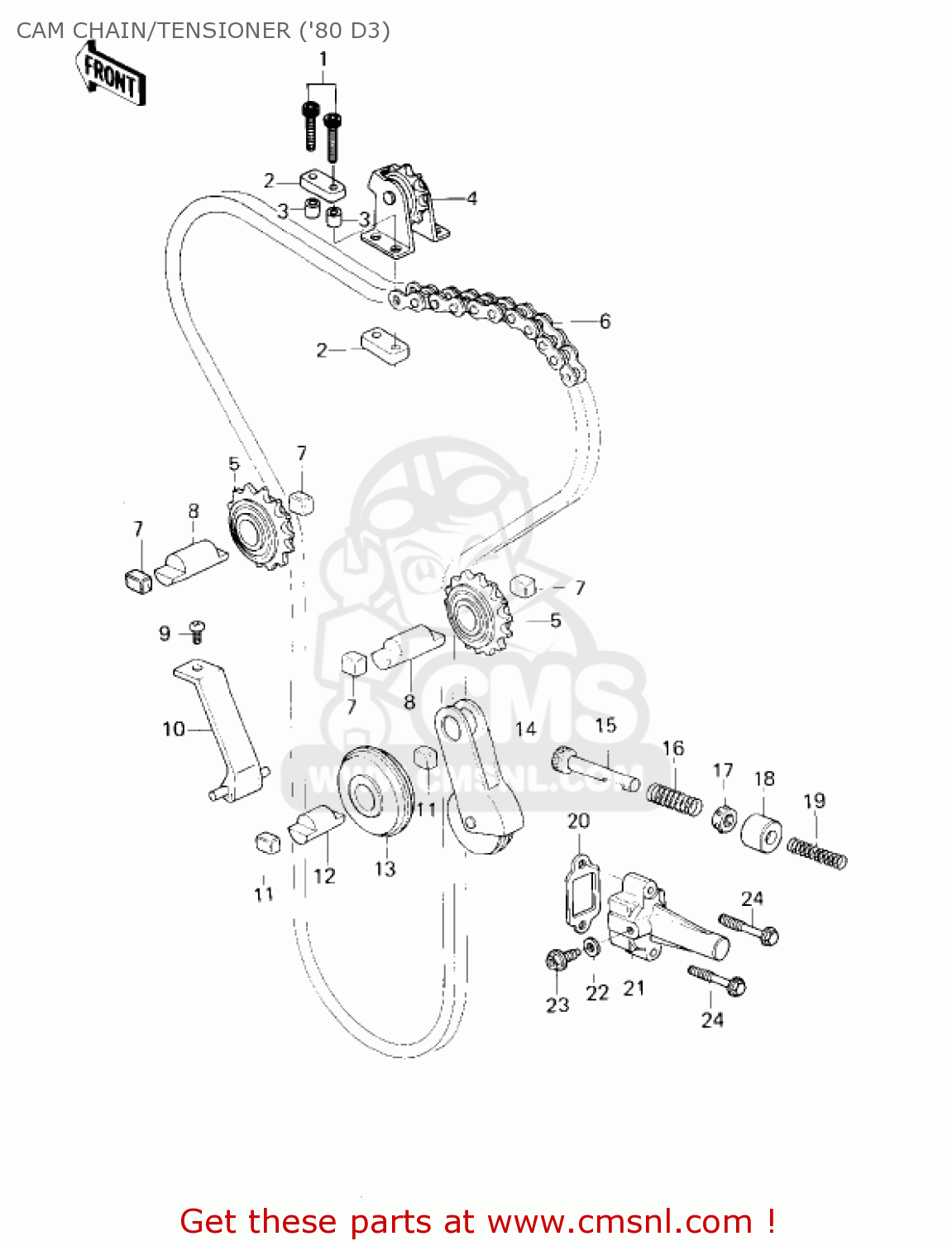 CAM CHAIN/TENSIONER ('80 D3) KZ1000D3 Z1R 1980 CANADA