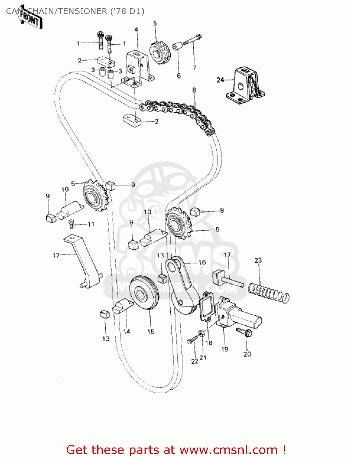 CAM CHAIN/TENSIONER ('78 D1) KZ1000D3 Z1R 1980 CANADA