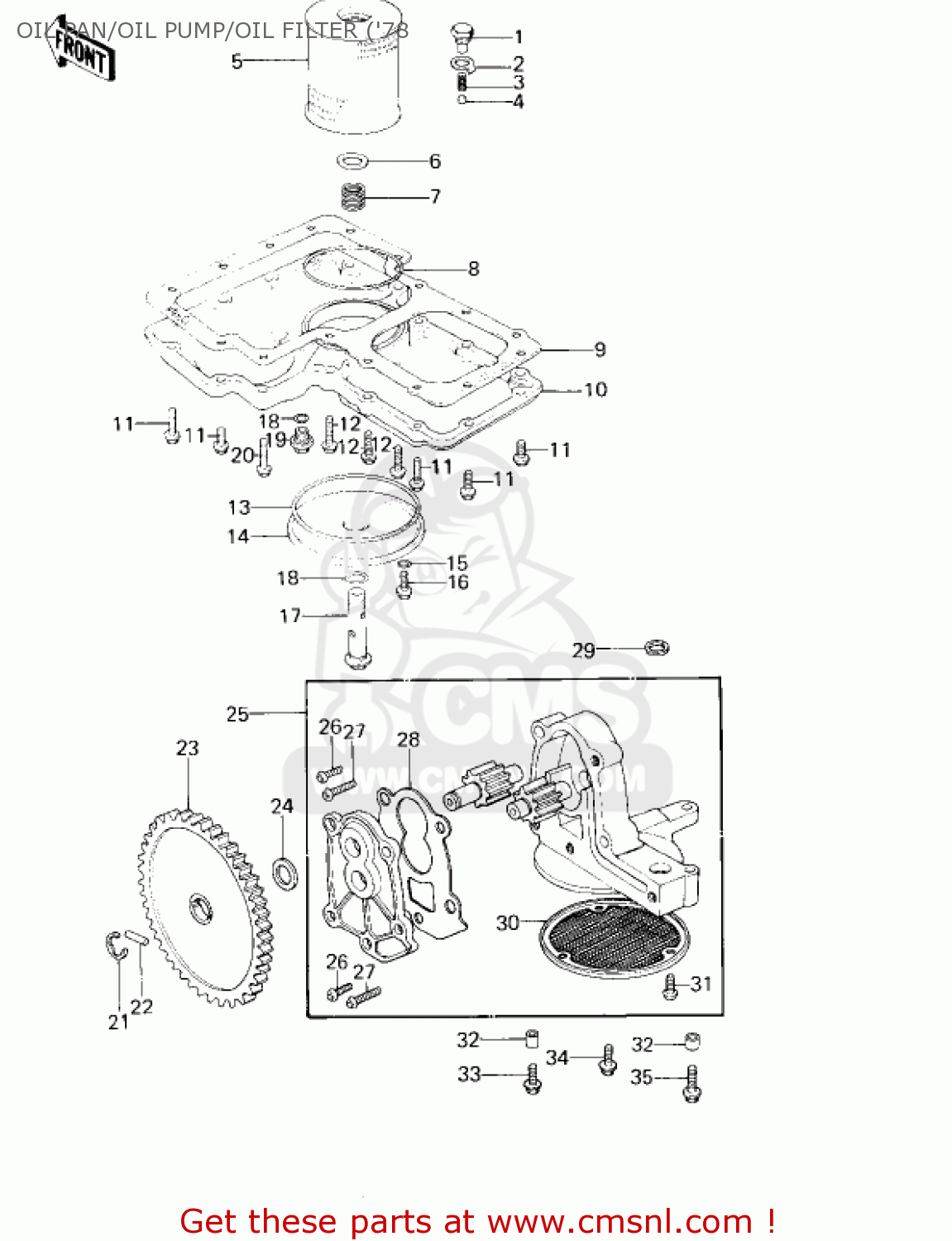 OIL PAN/OIL PUMP/OIL FILTER ('78 KZ1000D3 Z1R 1980 CANADA