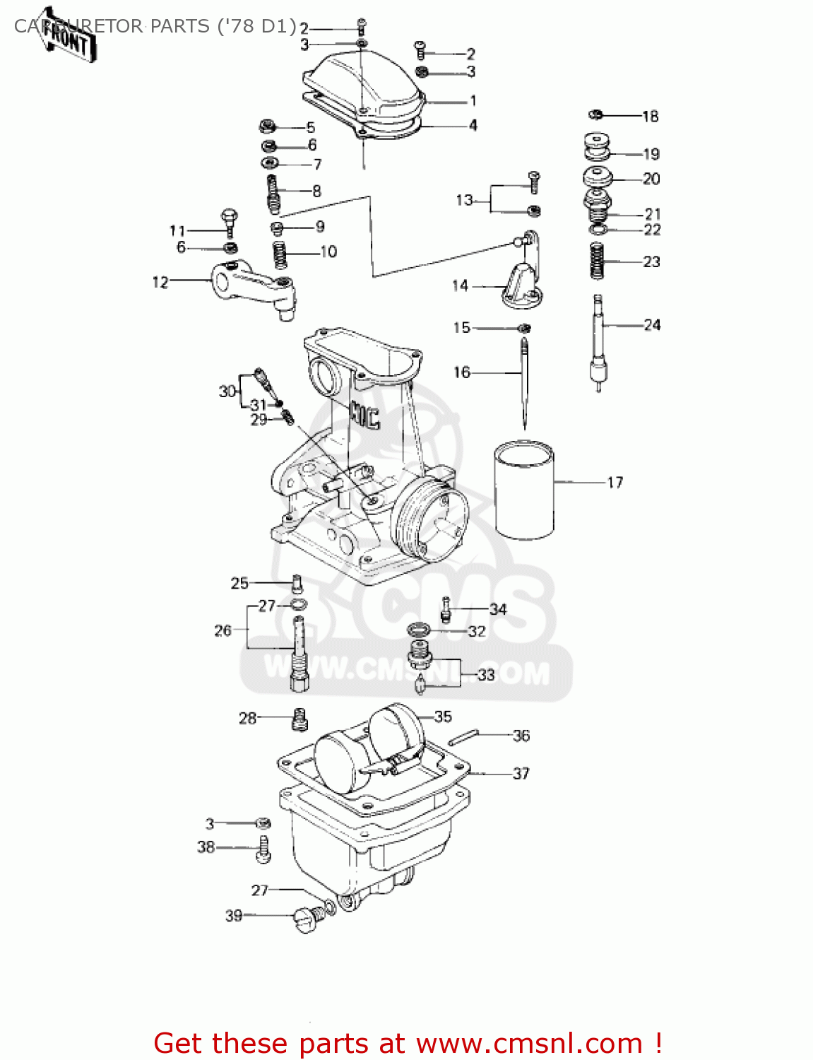 CARBURETOR PARTS ('78 D1) KZ1000D3 Z1R 1980 CANADA