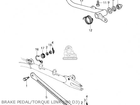 BRAKE PEDAL/TORQUE LINK ('80 D3) - KZ1000D3 Z1R 1980 CANADA