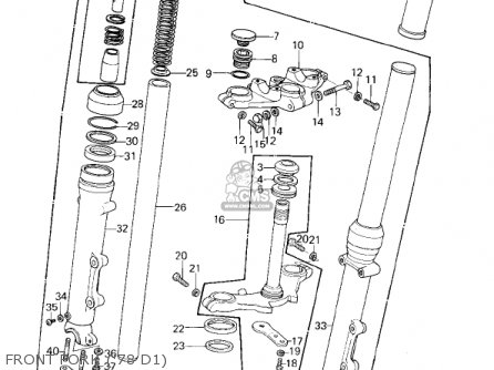 FRONT FORK ('78 D1) - KZ1000D3 Z1R 1980 CANADA