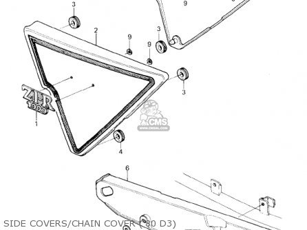 SIDE COVERS/CHAIN COVER ('80 D3) - KZ1000D3 Z1R 1980 CANADA